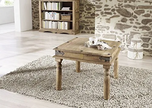 Table Basse carrée 60x60cm - Bois Massif de Palissandre huilé - Style Colonial/Ethnique - Leeds #26