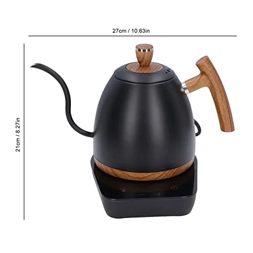 Théière, bouilloire électrique 800 ml en acier inoxydable versant précis 1350 W fuite pour la maison pour la cuisine(Le noir)