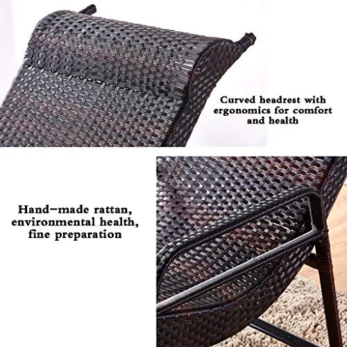 Fauteuils inclinables Fauteuil À Bascule Fauteuil En Rotin Naturel Fauteuil De Style Fauteuil À Bascule Old Man Back Fauteuil De Détente Extérieur Au Balcon Fauteuil À Bascule De Jardin Capacité De Ch