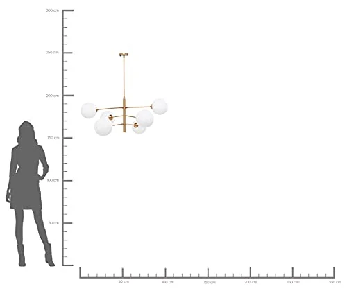Kare 67562 Suspension Planets 6, Laiton, Doré/Blanc, 6er