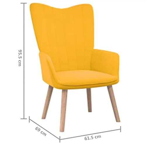 vidaXL Chaise de Relaxation Siège de Relaxation Chaise de Détente Fauteuil de Salon Salle de Séjour Siège de Salon Intérieur Jaune Moutarde Velours