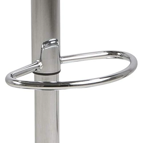 AC Design Furniture Jack Tabourets de Bar Lot de 2, H: 104 x l: 54,5 x P: 48,5 cm, Blanc/Noir/Chrome, Faux Cuir/Métal, 2 pc