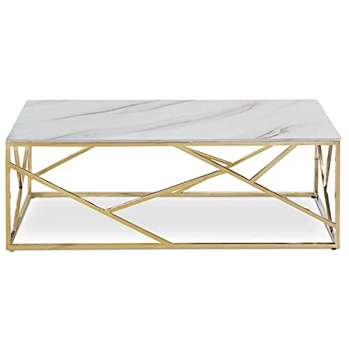 Menzzo OP Table, Verre, Blanc, L120 x P60 x H40
