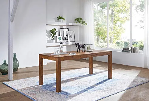 FineBuy Table à Manger Bois Massif Table de Cuisine Design Sheesham 120 x 60 cm | Table de Salle à Manger Style Maison de Campagne Table en Bois Meubles en Bois Naturel Salle à Manger Meubles