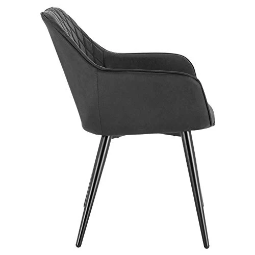 WOLTU BH231an-1,1 Chaise de Salle à Manger Moderne Chaise de Cuisine en Tissu Scientifique et métal,Anthracite