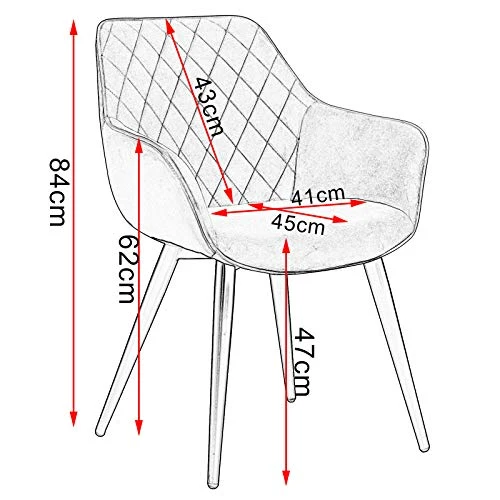 WOLTU BH231an-1,1 Chaise de Salle à Manger Moderne Chaise de Cuisine en Tissu Scientifique et métal,Anthracite