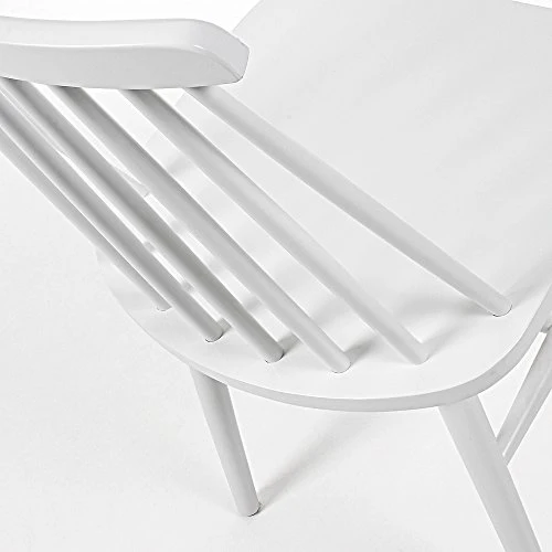 Kave Home - Chaise de Salle à Manger Tressia Blanc en Bois Massif de Caoutchouc