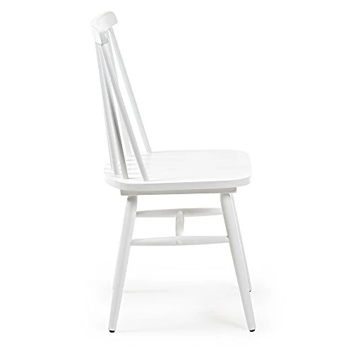 Kave Home - Chaise de Salle à Manger Tressia Blanc en Bois Massif de Caoutchouc