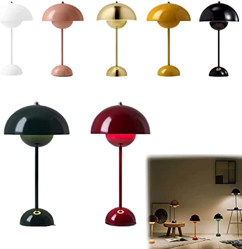 Temiuebsd Tradition Flowerpot Table Lamp,Modern Smart Touch LED Table Lamp Reading Lamp,Art Deco Indoor Lighting Fixture (Gray)