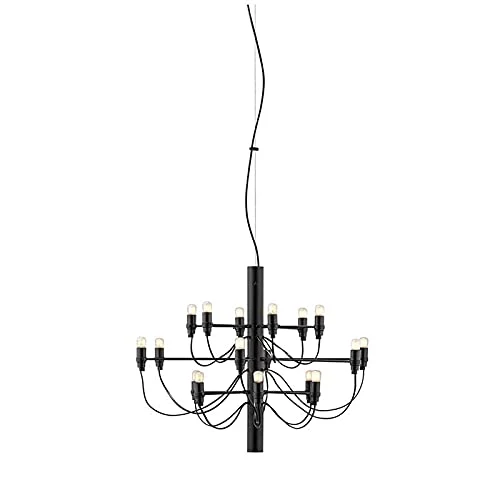 Flos 2097/18 Ampoules en fer à suspension dimmable par Gino Sarfaits – Noir mat, ampoules transparentes