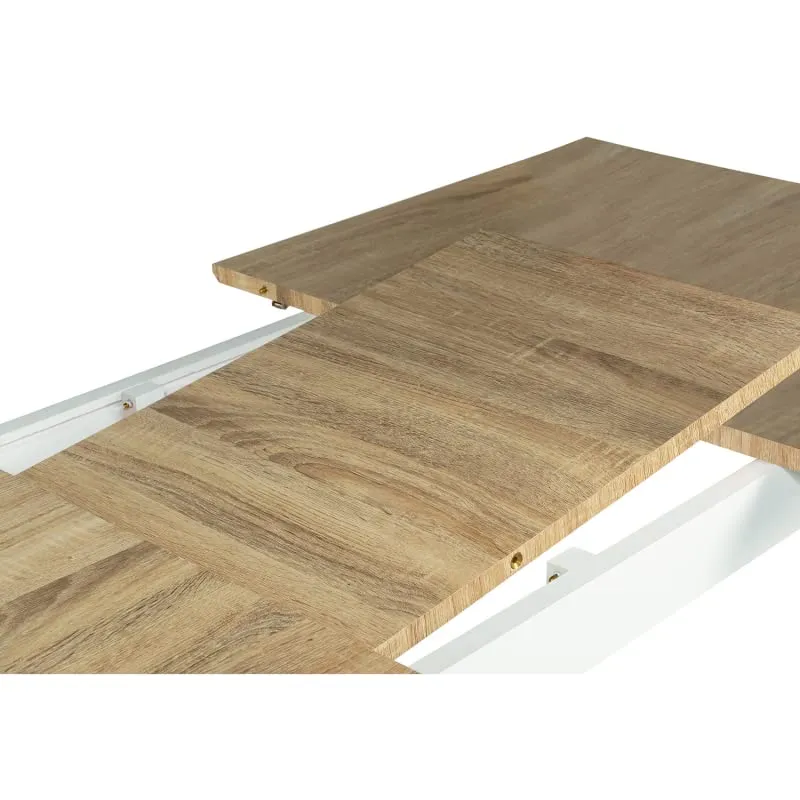 IDMarket - Table scandinave Extensible Inga 160-200 cm Plateau Bois Pieds Blancs