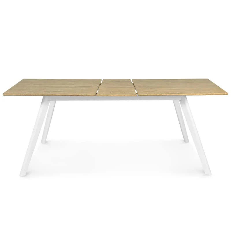 IDMarket - Table scandinave Extensible Inga 160-200 cm Plateau Bois Pieds Blancs