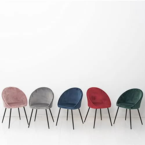 Happy Garden Lot de 2 chaises Vintage Diane Velours Vert