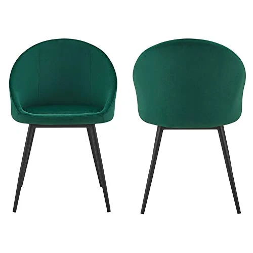 Happy Garden Lot de 2 chaises Vintage Diane Velours Vert
