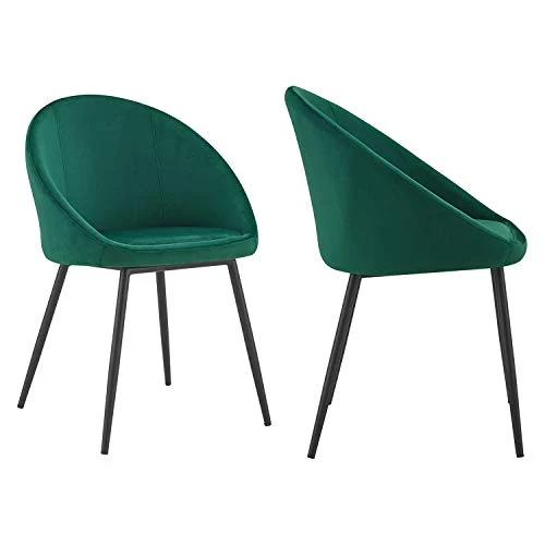 Happy Garden Lot de 2 chaises Vintage Diane Velours Vert