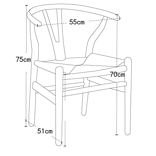 Tomile Wishbone Chaise en Y en bois massif avec 2 chaises (bois de hêtre, vert)