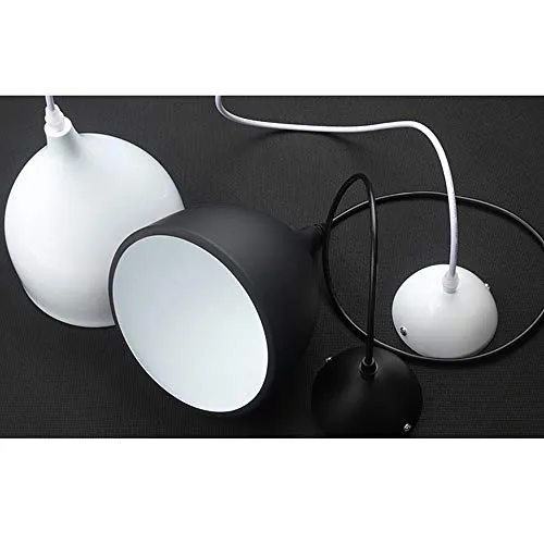 LED Moderne Simple Luminaire Suspension Vintage Rétro E27 Style Industriel en Métal DIY Installation pour éclairage Café Cuisine Salle à manger Salon (noir)