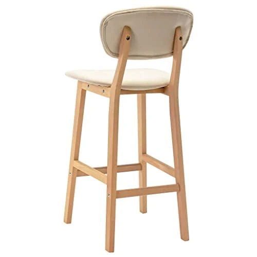 vidaXL 2X Tabourets de Bar Chaises de Comptoir Chaises de Bar Sièges de Comptoir Sièges de Bistro Tabourets de Pub Maison Intérieur Crème Tissu