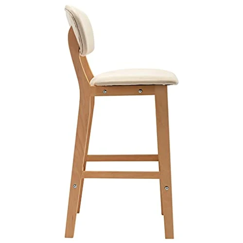 vidaXL 2X Tabourets de Bar Chaises de Comptoir Chaises de Bar Sièges de Comptoir Sièges de Bistro Tabourets de Pub Maison Intérieur Crème Tissu