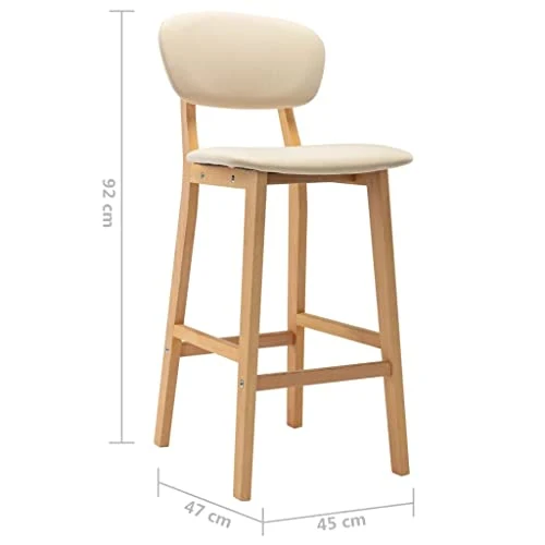 vidaXL 2X Tabourets de Bar Chaises de Comptoir Chaises de Bar Sièges de Comptoir Sièges de Bistro Tabourets de Pub Maison Intérieur Crème Tissu