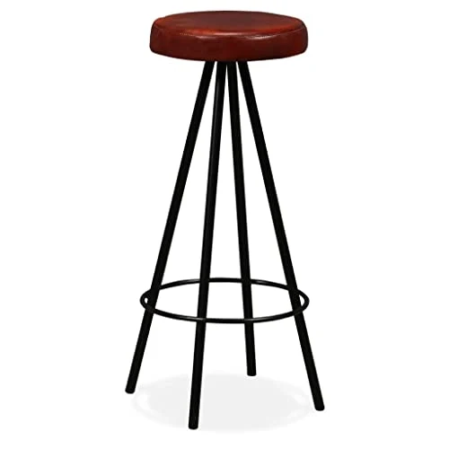 Wakects Lot de 4 tabourets de bar style industriel tabourets de cuisine rembourrés en cuir chaises de bar hautes pour salle à manger cuisine péninsule restaurants bar 30 x 76 cm marron et noir