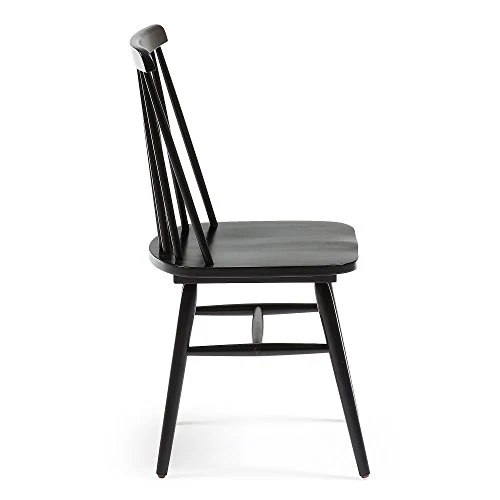 Kave Home - Chaise de Salle à Manger Tressia Noir en Bois Massif de Caoutchouc