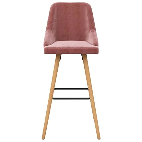 vidaXL 2X Chaises de Bar Sièges de Comptoir Tabourets de Pub Chaises de Bistro Chaises de Comptoir Tabourets de Bar Sièges de Bistro Rose Velours