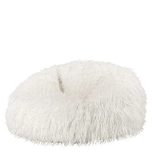 Icon Pouf Classique en Fausse Fourrure, Pouf Gros de Salon, Pouf Fauteuil pour Adultes avec Remplissage