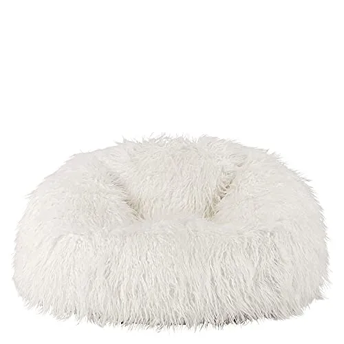 Icon Pouf Classique en Fausse Fourrure, Pouf Gros de Salon, Pouf Fauteuil pour Adultes avec Remplissage