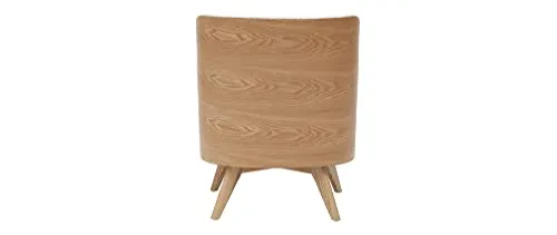 Miliboo Fauteuil scandinave en Tissu Effet Laine bouclée et Bois VALMY