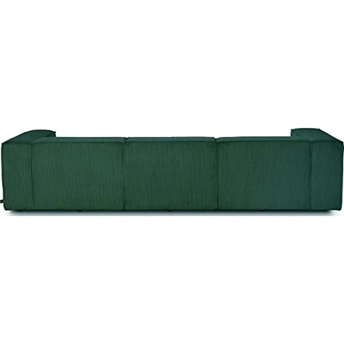 HOMIFAB Canapé modulable 4 Places en Velours côtelé Vert - Roma - Fabriqué en France