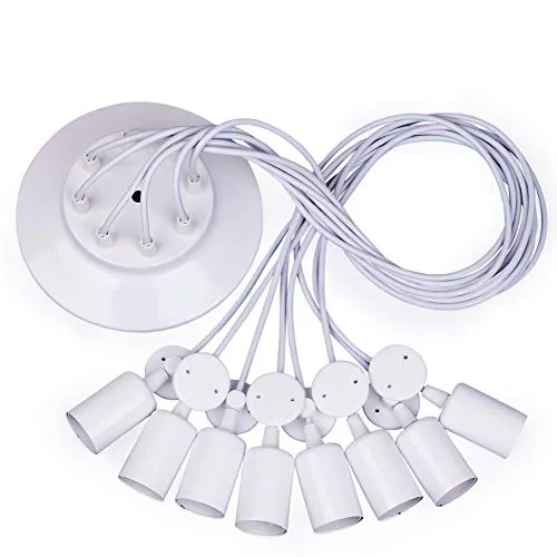 Blanc 8 Lumières Lustre Rétro Lustre Lustre Lustre Lustre Industriel Loft Encastré Montage Plafond Luminaire...