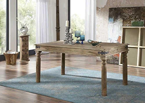 Table à Manger 160x90cm - Bois Massif de Palissandre huilé - Style Colonial/Ethnique - Leeds #29