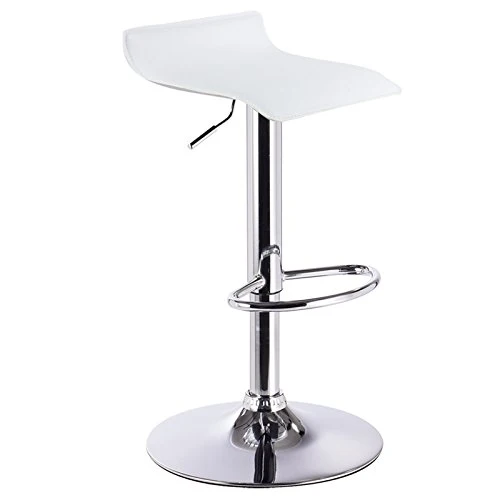 WOLTU 1 x Tabouret de Bar Design en Similicuir,Tabouret Anti-dérapante,Blanc BH11ws-1