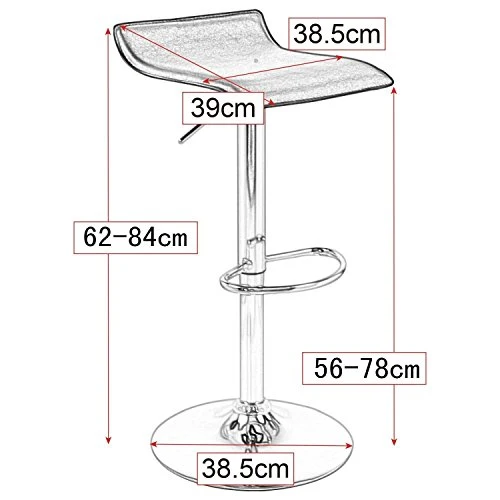 WOLTU 1 x Tabouret de Bar Design en Similicuir,Tabouret Anti-dérapante,Blanc BH11ws-1