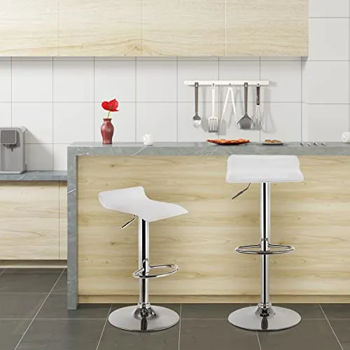 WOLTU 1 x Tabouret de Bar Design en Similicuir,Tabouret Anti-dérapante,Blanc BH11ws-1