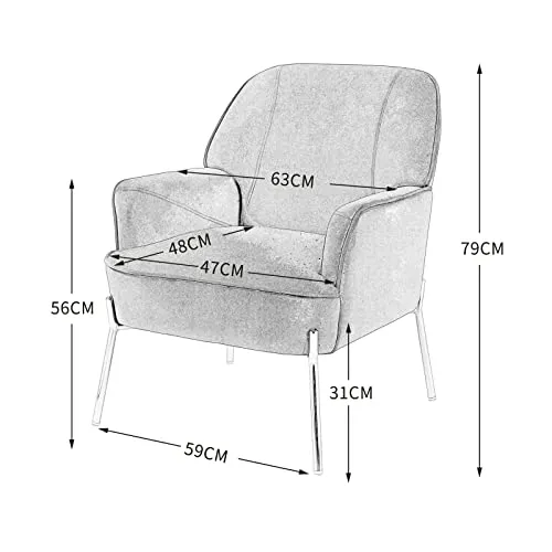 SEPNINE Fauteuil de Salon Moderne en Velours - pour Salon et Chambre à Coucher - Jusqu'à 135 kg (Vert)