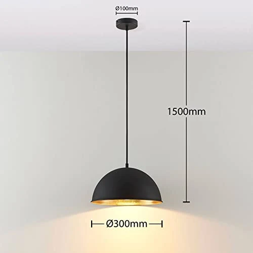 Lindby Suspension 'Leya' à intensité variable (Moderne) en Noir en Métal e. a. pour Salon & Salle à manger (1 lampe,à E27) | Suspension Luminaire, Lampe Plafond, Luminaire Plafonnier, Lampe Suspendue