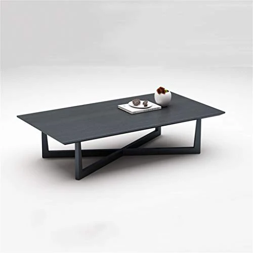 Y-Leah Table basse Noire en Bois Massif, Forme Simple et géométrique, Structure Solide, capacité de Charge élevée, Biens durables