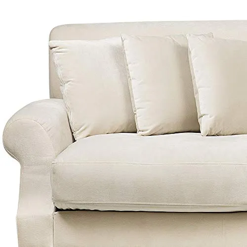 Beliani - Canapé 3 Places - Eike - Velours, Beige
