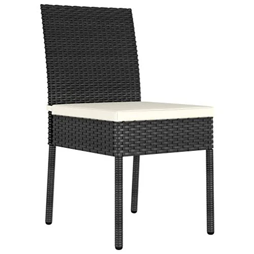 vidaXL 4X Chaises de Salle à Manger de Jardin Chaises à Dîner de Patio Sièges d'Extérieur Chaises de Repas Terrasse Résine Tressée Noir