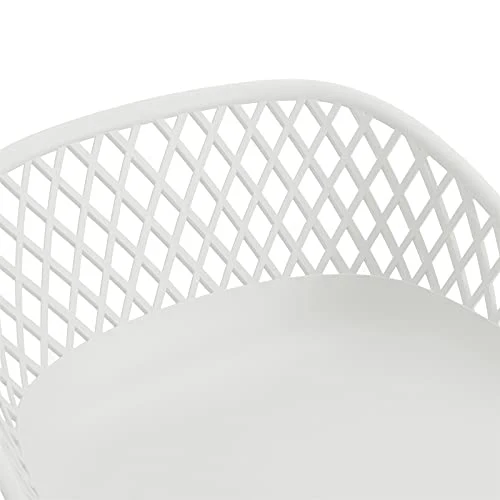 IDIMEX Lot de 2 tabourets de Bar IREK Chaise Haute pour Cuisine ou comptoir au Design Retro avec accoudoirs, en Plastique et métal Blancs, Hauteur d'assise 75 cm