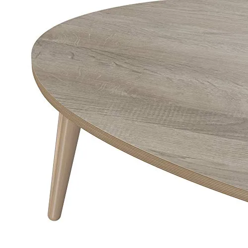 Marque Amazon - Movian - Table basse ovale Adour Modern, 55 x 110 x 39, Effet Chêne