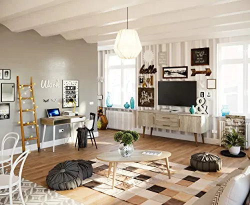 Marque Amazon - Movian - Table basse ovale Adour Modern, 55 x 110 x 39, Effet Chêne