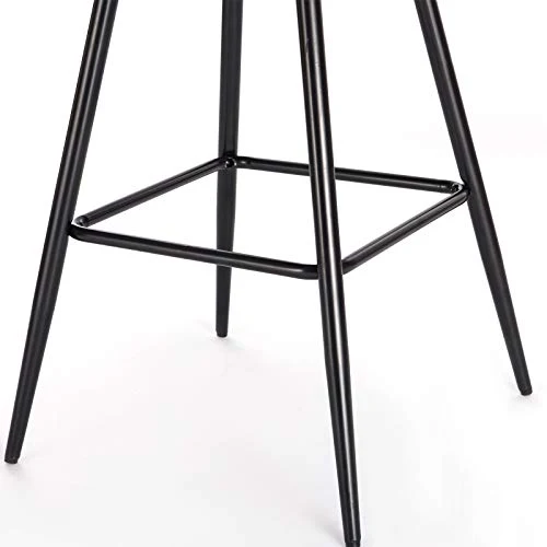 WOLTU BH143sz-2 Lot de 2 Tabouret de Bar Design Chaise Haute pour Bar Bistro siège en Velours avec Repose-Pieds Cadre en métal,Noir