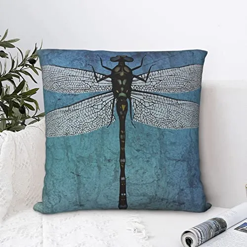 Housse De Coussin Libellule 437, Housse Coussin Taie d'oreiller Housses Coussin Decoratif Canapé Chaise Maison Salon Chambre Décoration, 45x45cm