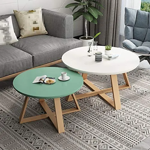 Tables en Bois Massif, Fin Balcon Simple Petite Table Ronde Meubles de Salon Tables Sofa Hôtel Appartement Tables Basses (Color : Black, Size : 50 * 40CM)