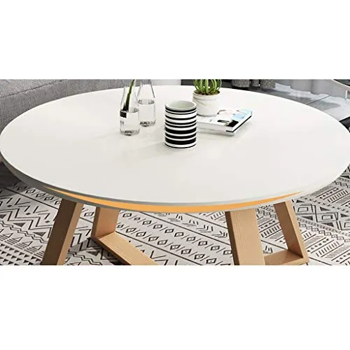 Tables en Bois Massif, Fin Balcon Simple Petite Table Ronde Meubles de Salon Tables Sofa Hôtel Appartement Tables Basses (Color : Black, Size : 50 * 40CM)