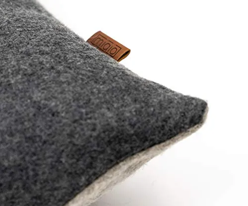 MIQIO Housse de Coussin Bergen | Housse de Coussin 30x50 cm pour Coussin de canapé et Coussin décoratif | en Laine et Cuir | Décoration pour Salon et Pâques | Housse en Cuir