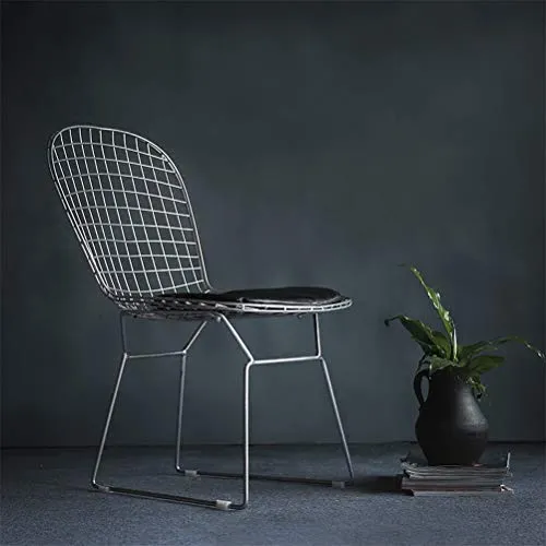 XINGPING-Furniture Chaise Creuse créative de Grillage, Chaise d'ordinateur Respirante de Fil d'acier, Chaise extérieure de Dossier, Chaise de Diamant de Diamant, Chaise dinante de Fer